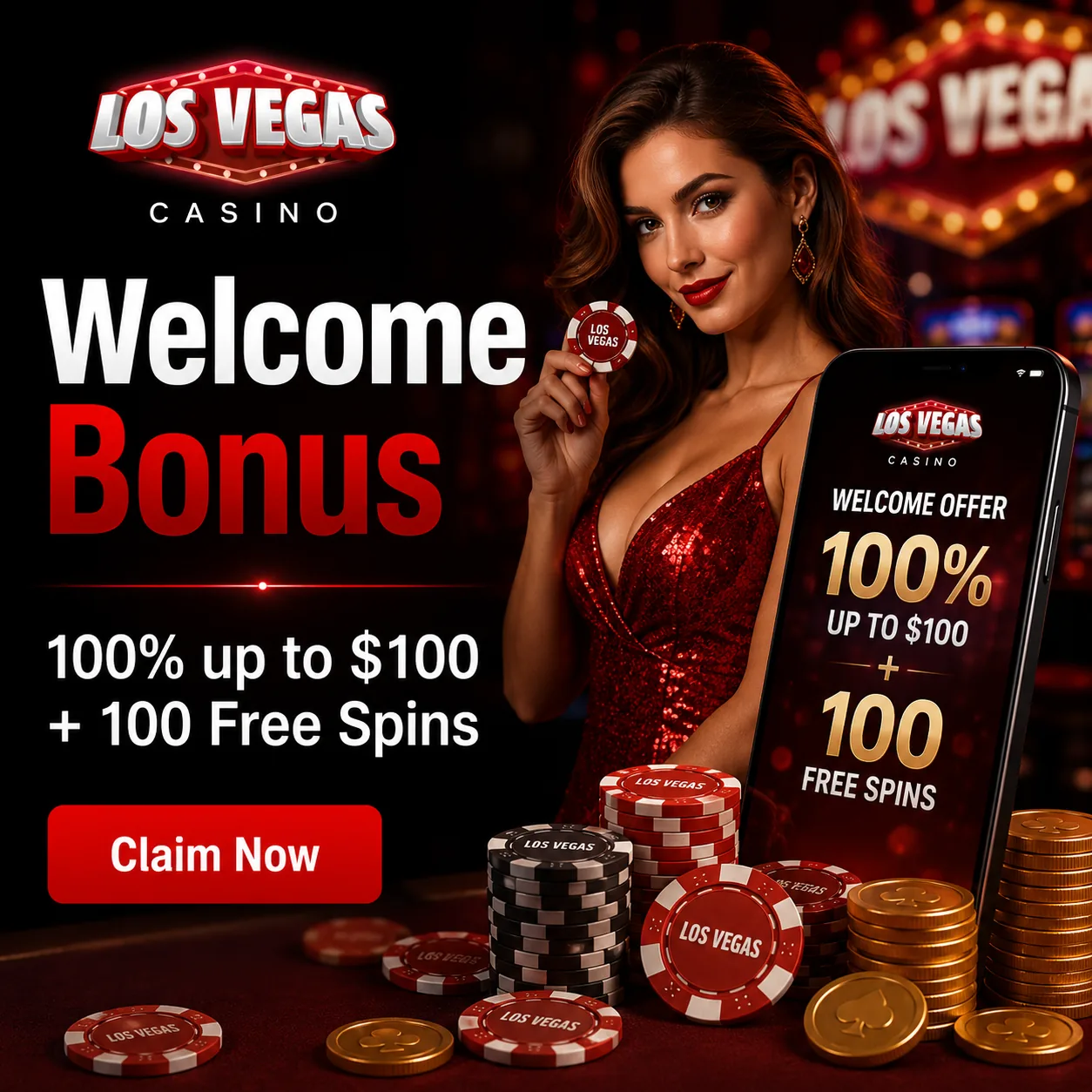 Los Vegas Casino welcome bonus square visual